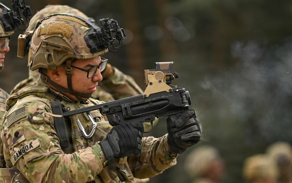 Ghost Troop 2/2CR fire M320 grenade launchers