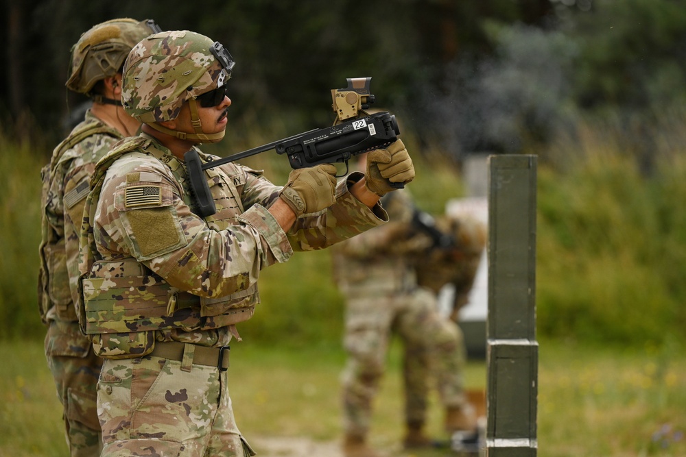 Ghost Troop 2/2CR fire M320 grenade launchers