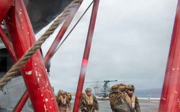 Marines depart USS Essex during RIMPAC 2026