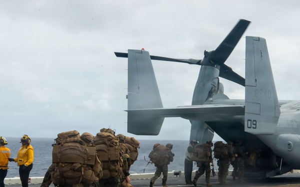 Marines depart USS Essex during RIMPAC 2026