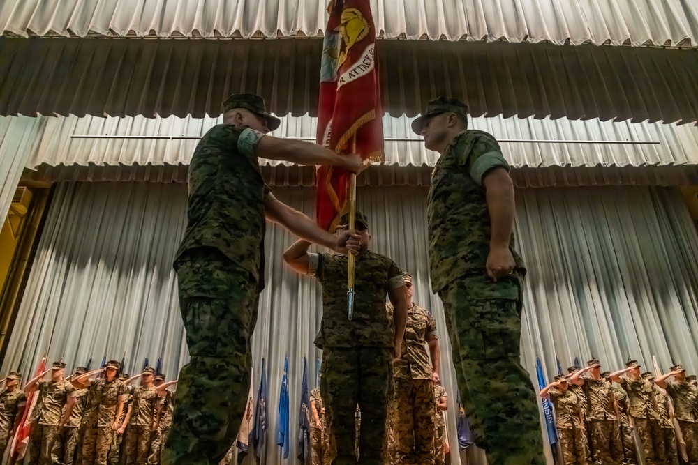 Lt. Col. Suetos relinquishes command during VMFA-232 change of command