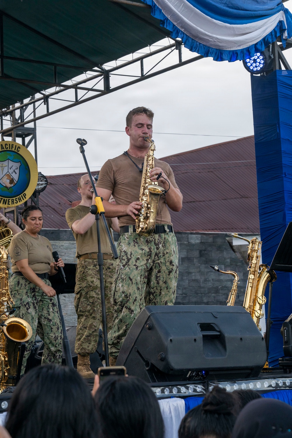 Pacific Partnership Band holds concert in Pandan, Indonesia