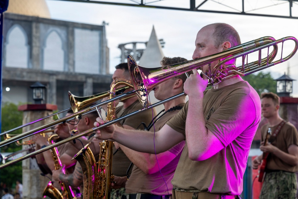 Pacific Partnership Band holds concert in Pandan, Indonesia