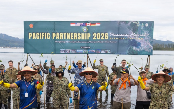 Pacific Partnership 2026 plants mangrove trees with TNI during host nation outreach event