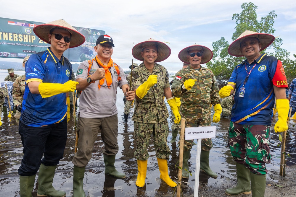 Pacific Partnership 2026 plants mangrove trees with TNI during host nation outreach event