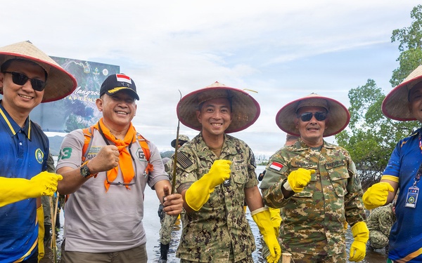 Pacific Partnership 2026 plants mangrove trees with TNI during host nation outreach event
