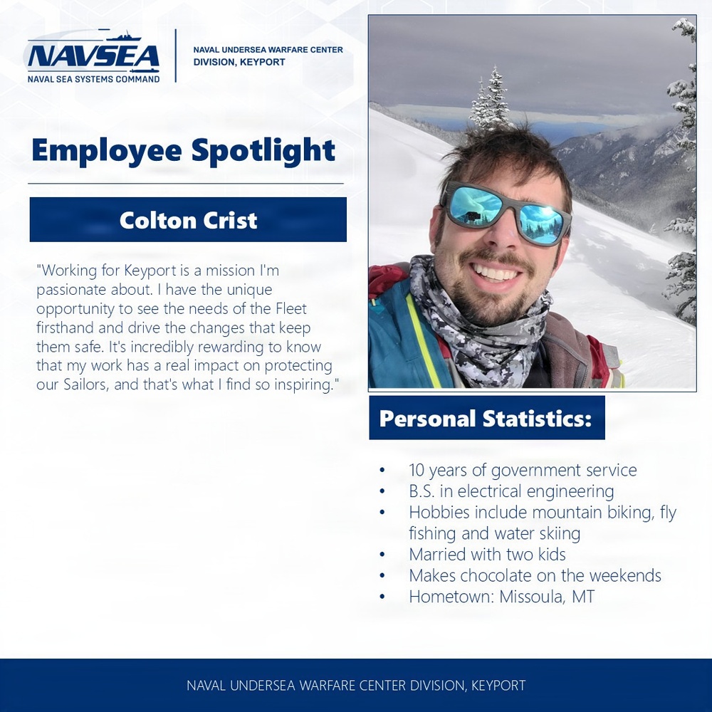 NUWC Division, Keyport Employee Spotlight: Colton Crist