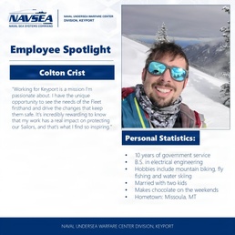 NUWC Division, Keyport Employee Spotlight: Colton Crist