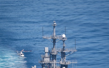 Self Defense Test Ship Gets Underway for Refueling, Helicopter Qualifications