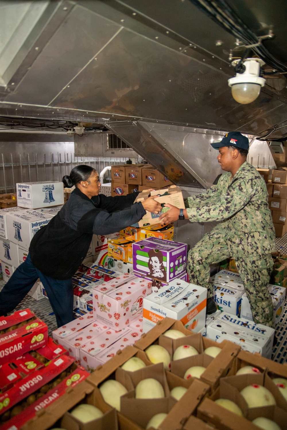 Ronald Reagan Sailors Stores Food