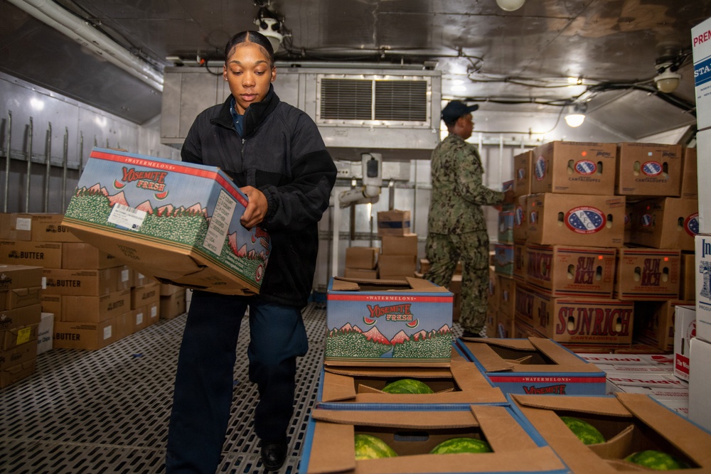 Ronald Reagan Sailors Stores Food