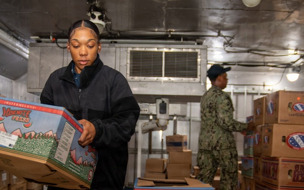 Ronald Reagan Sailors Stores Food
