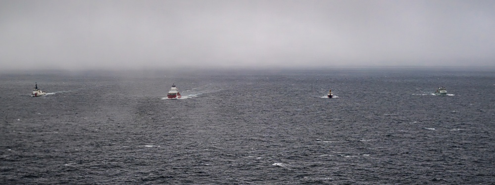 U.S. Coast Guard, Royal Canadian Navy conduct sailing formation in Bering Sea