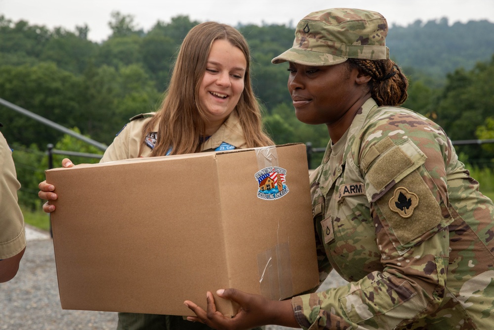 National Guard, Scouts Pack Hygiene Kits for West Virginia Flood Victims