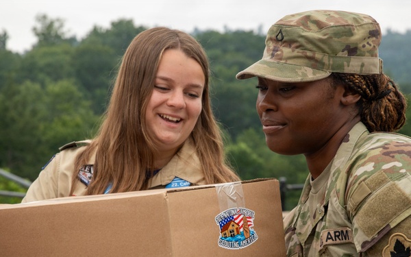 National Guard, Scouts Pack Hygiene Kits for West Virginia Flood Victims