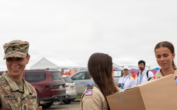 National Guard, Scouts Pack Hygiene Kits for West Virginia Flood Victims