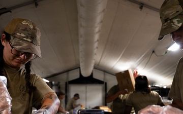 Inside the DFAC during Coyote Storm 26.1