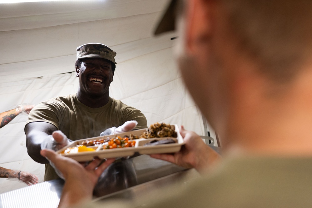 Inside the DFAC during Coyote Storm 26.1