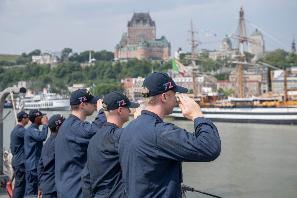 USS Mahan Departs Quebec City