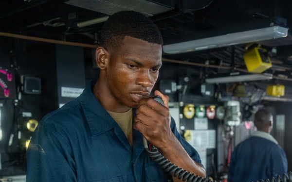 USS Rafael Peralta Stands Watch