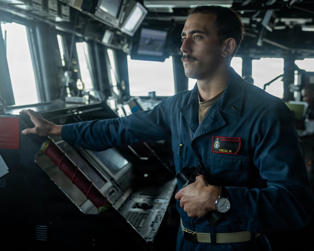 USS Rafael Peralta Stands Watch
