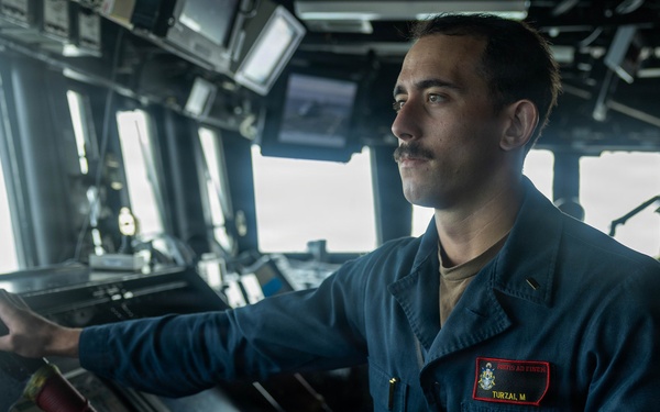 USS Rafael Peralta Stands Watch