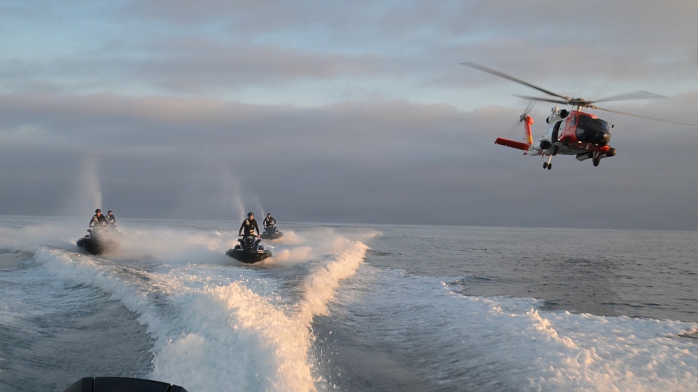 U.S. Coast Guard Personal Watercraft Operators train in San Diego