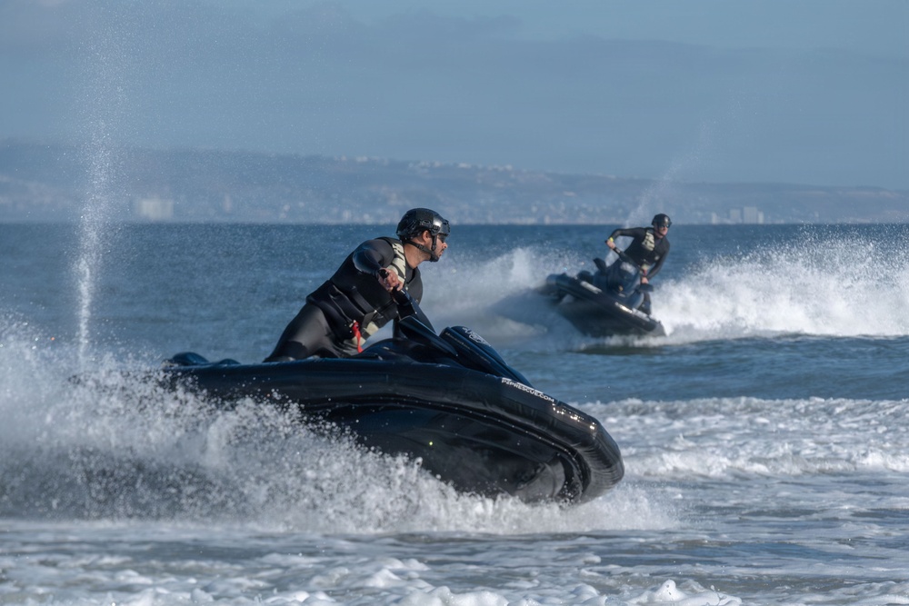 U.S. Coast Guard Personal Watercraft Operators train in San Diego