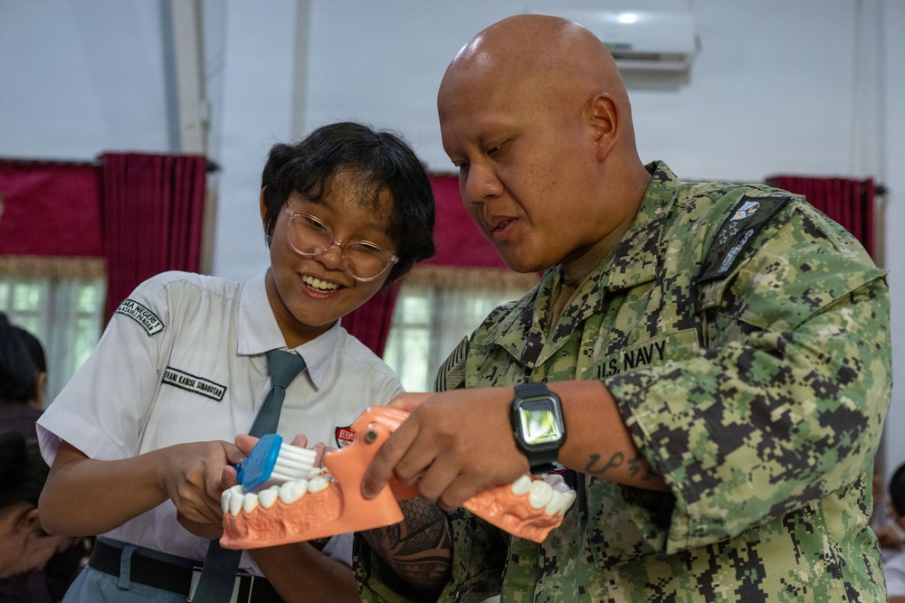 Pacific Partnership 2026 conducts host nation outreach and community health engagement at State High School 1 Matauli in Pandan, Indonesia