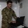 US Soldier uses tactical communications and video-teleconferencing capability