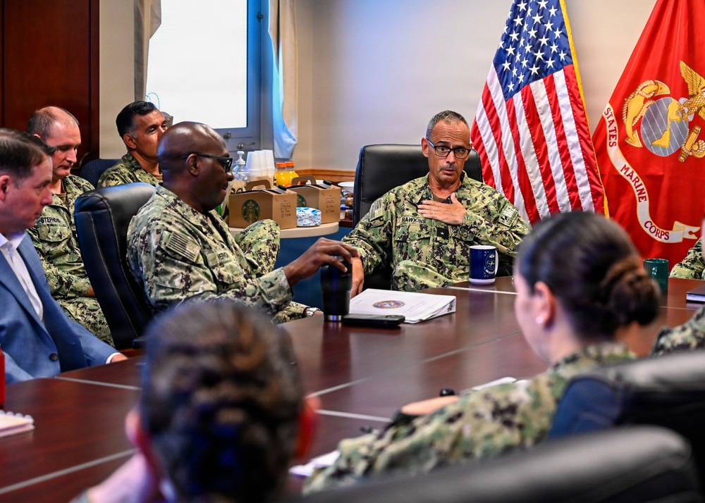 Acting Navy Surgeon General Conducts Office Calls with Medical Personnel
