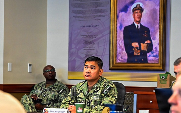 Acting Navy Surgeon General Conducts Office Calls with Medical Personnel
