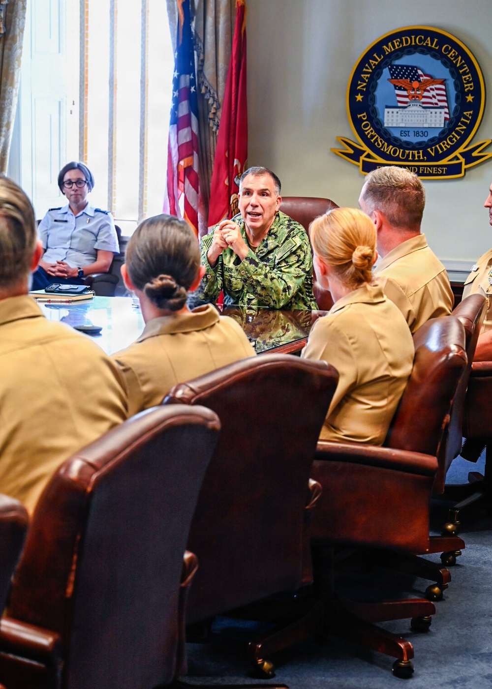 Acting Navy Surgeon General Conducts Office Calls with Medical Personnel