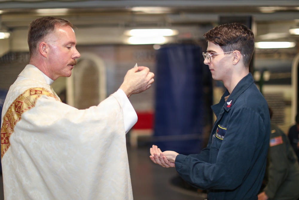George Washington Sailors Participate in Religious Services