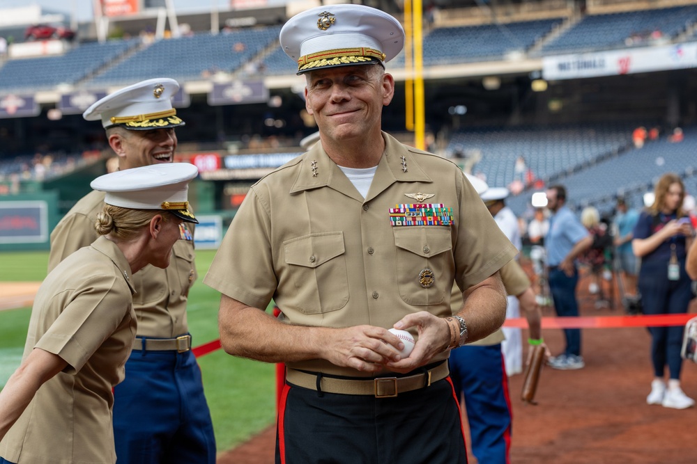 Lt. Gen. Austin Attends Marine Corps Day at Nationals Park