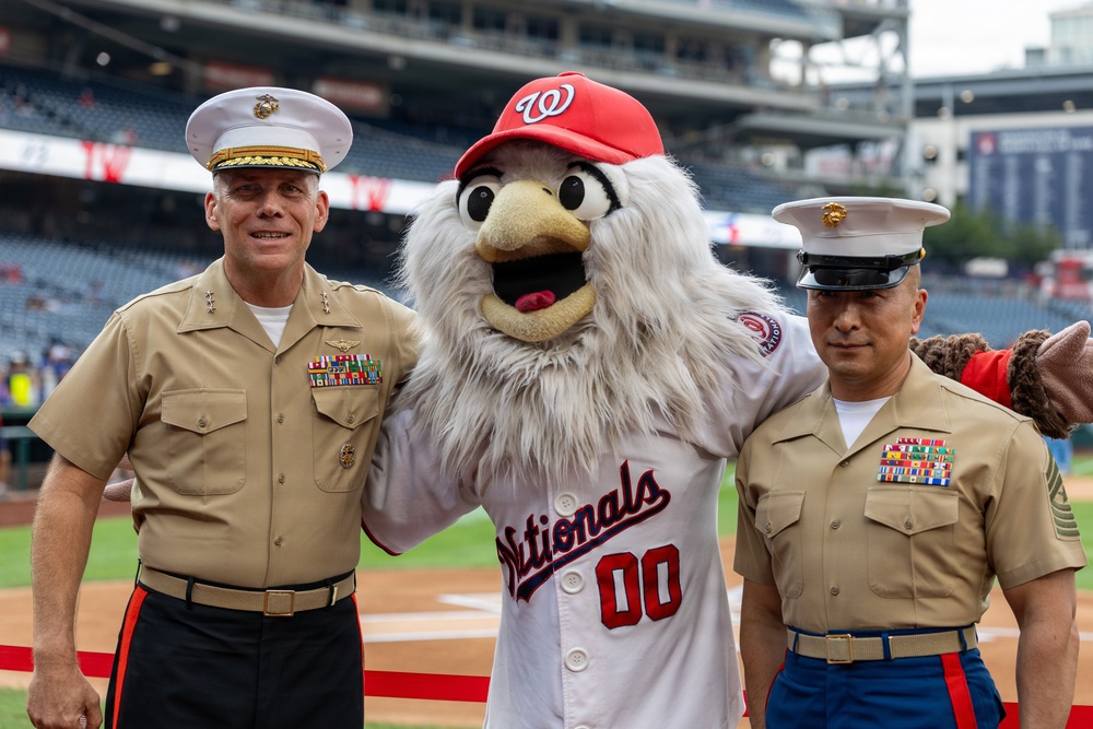 Lt. Gen. Austin Attends Marine Corps Day at Nationals Park