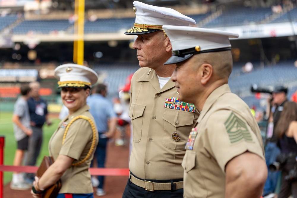 Lt. Gen. Austin Attends Marine Corps Day at Nationals Park