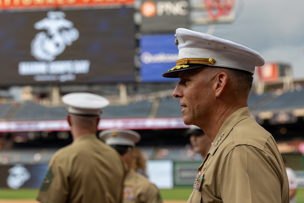 Lt. Gen. Austin Attends Marine Corps Day at Nationals Park