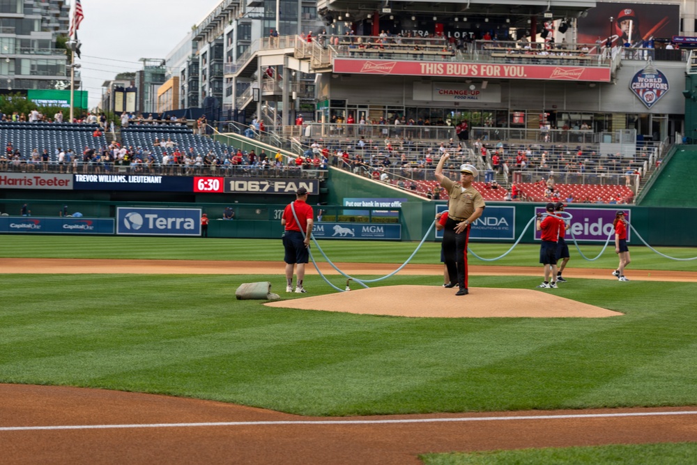 Lt. Gen. Austin Attends Marine Corps Day at Nationals Park