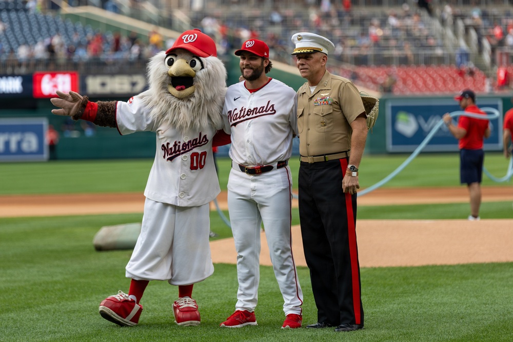 Lt. Gen. Austin Attends Marine Corps Day at Nationals Park