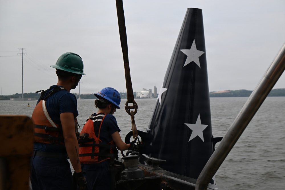 Coast Guard sets historic Francis Scott Key Memorial Buoy in Baltimore Harbor
