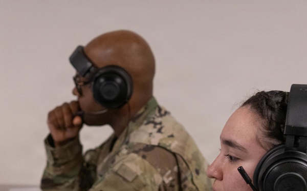 Soldiers participate in VBS3 simulator training at Fort McCoy, WI