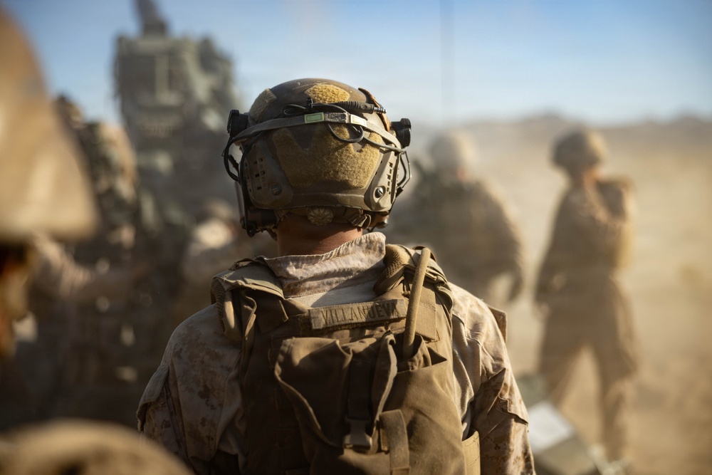 U.S. Marines conduct artillery displacement training