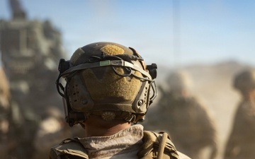 U.S. Marines conduct artillery displacement training