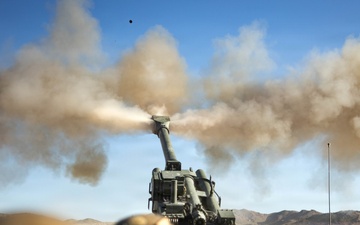 U.S. Marines conduct artillery displacement training