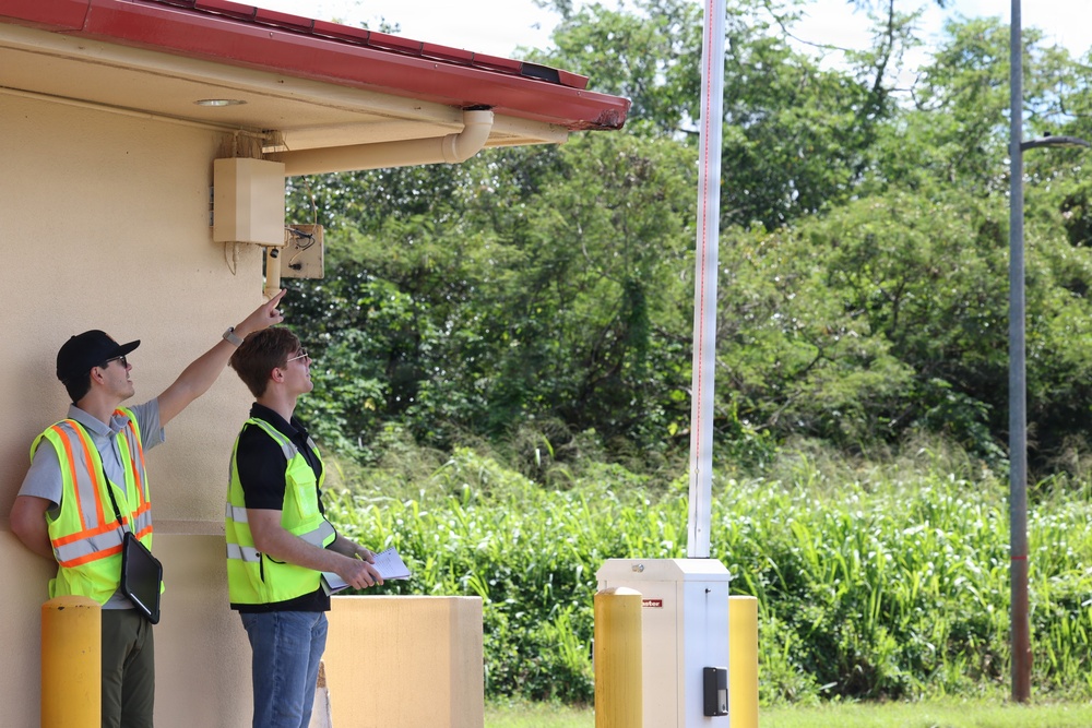 U.S. Army Engineering and Support Center, Huntsville engineers inspect installation barriers