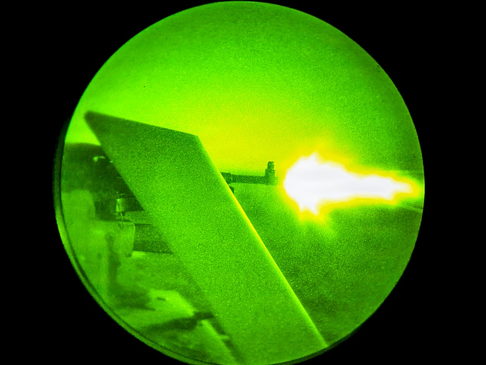 Security forces M240B night fire