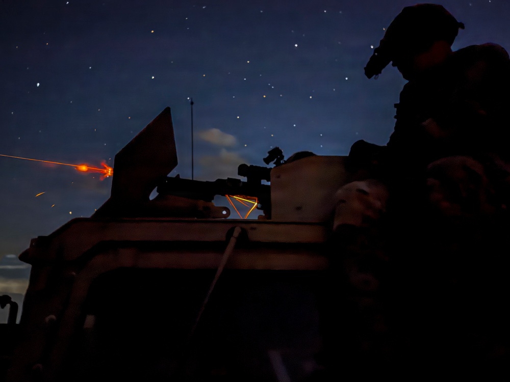 Security forces M240B night fire