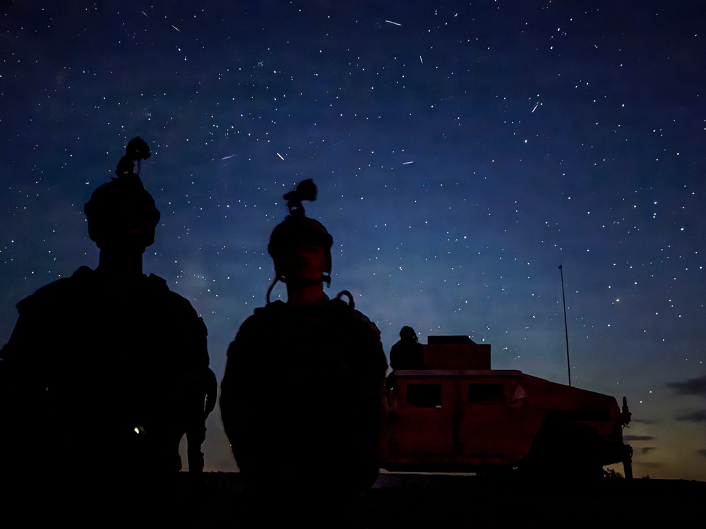 Security forces M240B night fire