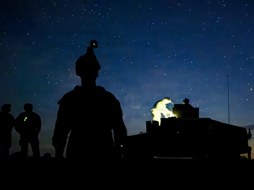 Security forces M240B night fire